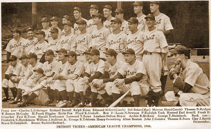 1940 AL Champion Detroit Tigers